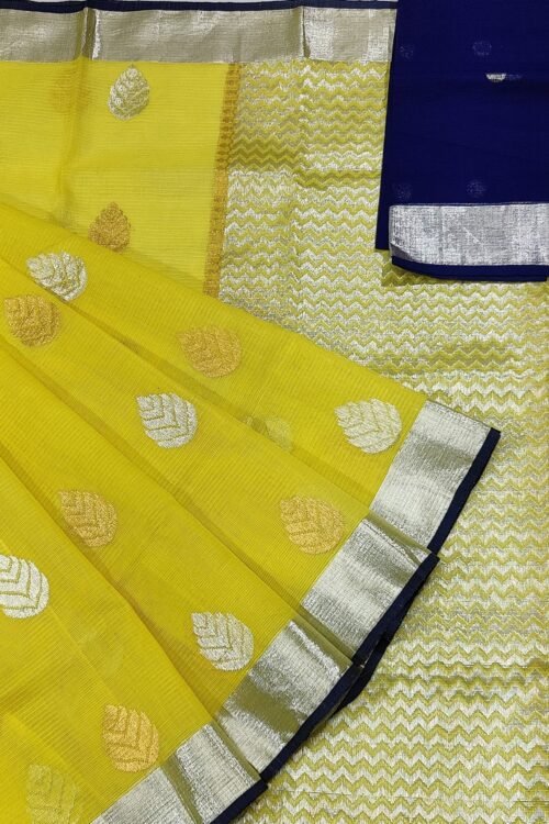 Zarikota Buta Saree Pink Yellow