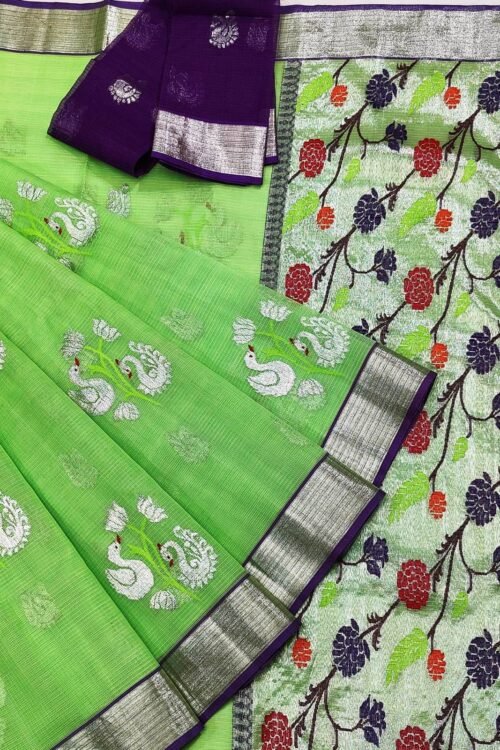 Zarikota Buta sarees Green