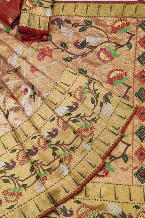 PURE GOLD DOUBLE TISSUE ZARIKOTA HANDLOOM SAREE_26