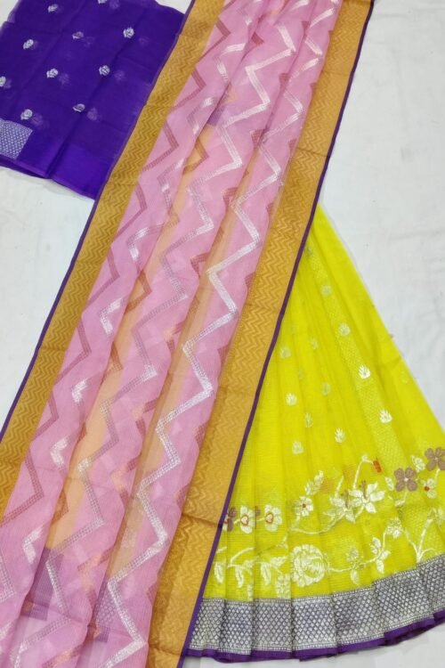 PURE ZARIKOTA HANDLOOM LEHANGS MATERIAL SET