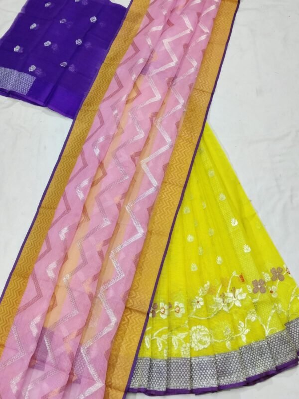 PURE ZARIKOTA HANDLOOM LEHANGS MATERIAL SET