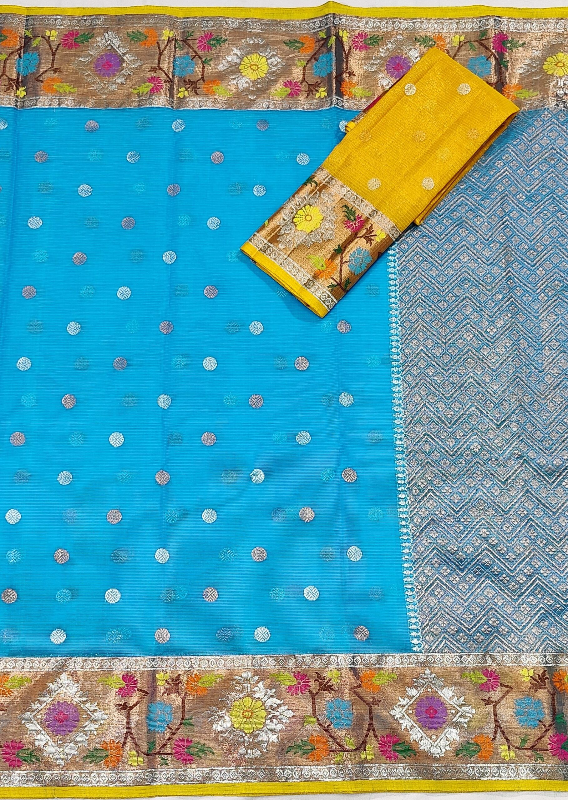 PURE PAITHANI BORDER ZARIKOTA HANDLOOM SAREE S-23 - Image 3