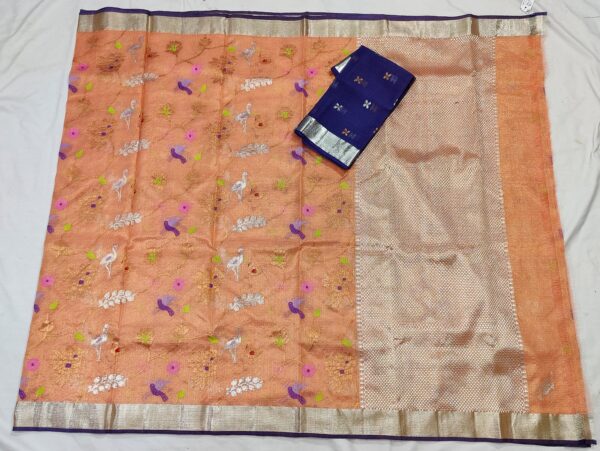 PURE GOLD TISSUE ALL OVER JAAL ZARIKOTA HANDLOOM SAREE WITH BLOUSE_T 116 - Image 4