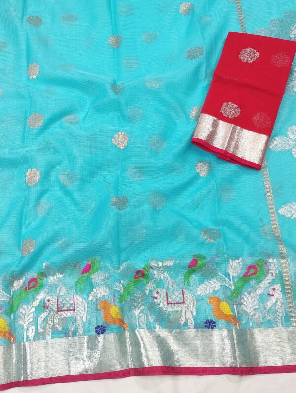 PURE SKIRT DESIGN ZARIKOTA HANDLOOM SAREE S-3 - Image 2