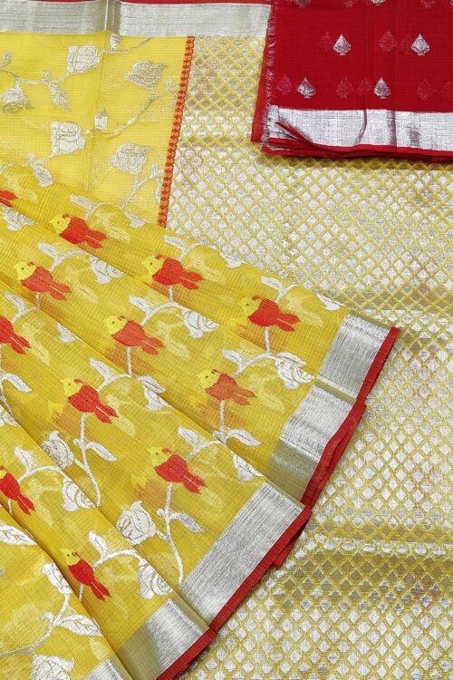 PURE ALL OVER JAAL ZARIKOTA HANDLOOM SAREE WITH BLOUSE B-24