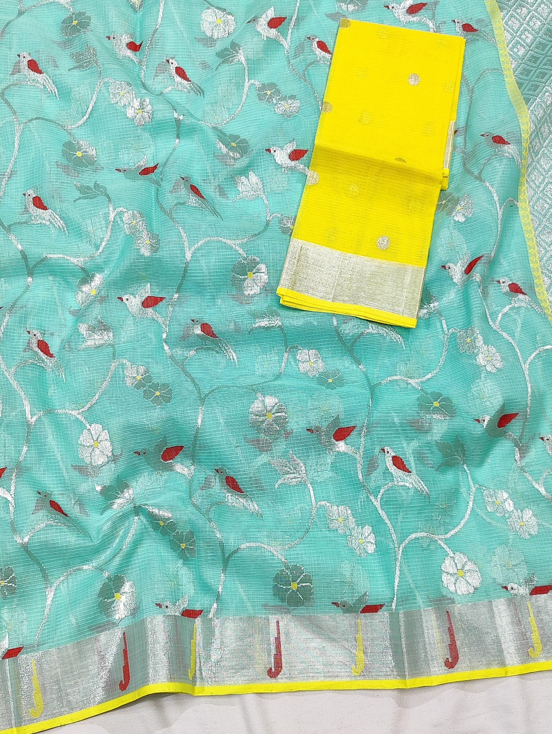 PURE ALL OVER JAAL ZARIKOTA HANDLOOM SAREE WITH BLOUSE B-60 - Image 2