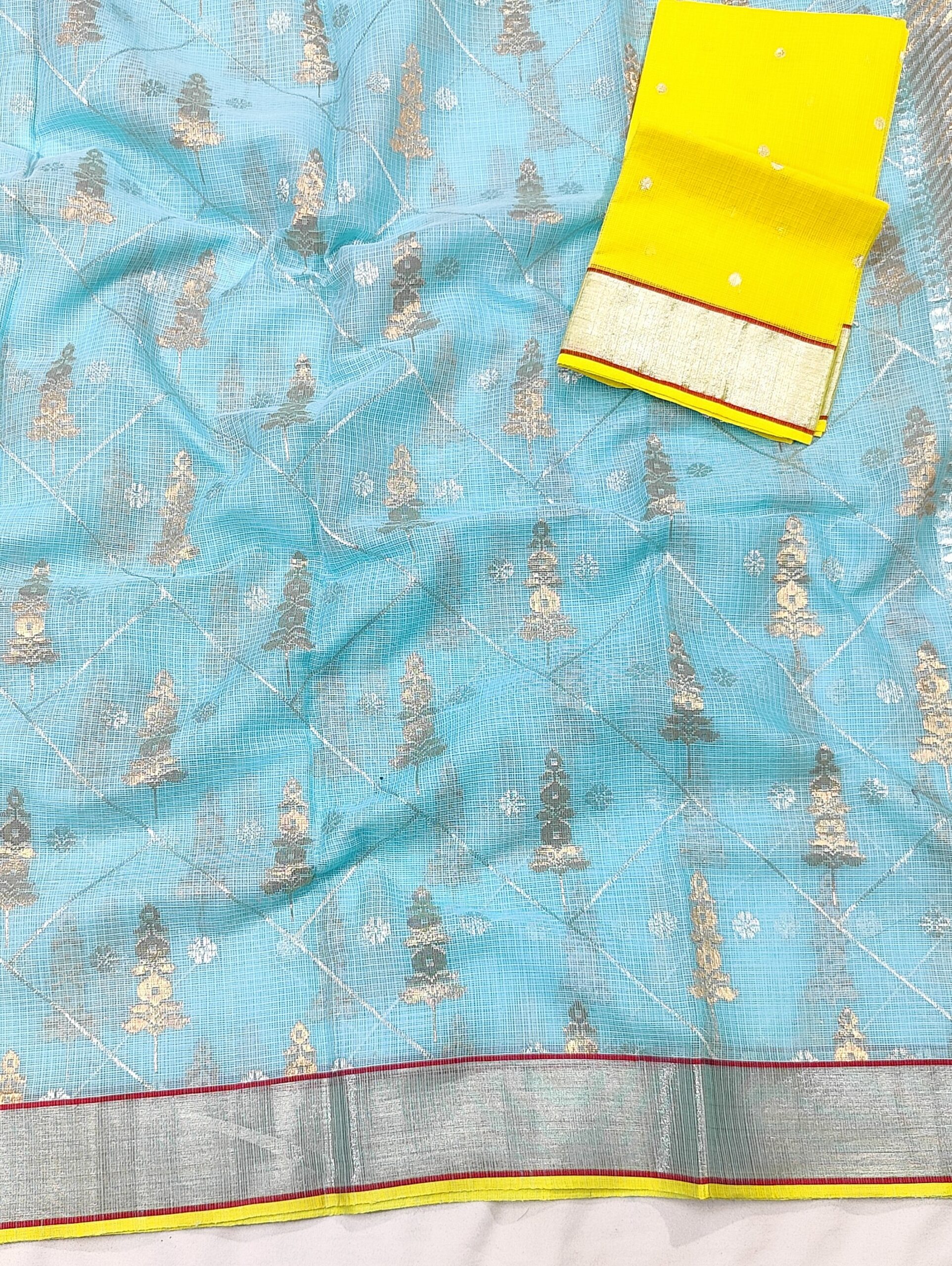 PURE ALL OVER JAAL ZARIKOTA HANDLOOM SAREE WITH BLOUSE B-69 - Image 2
