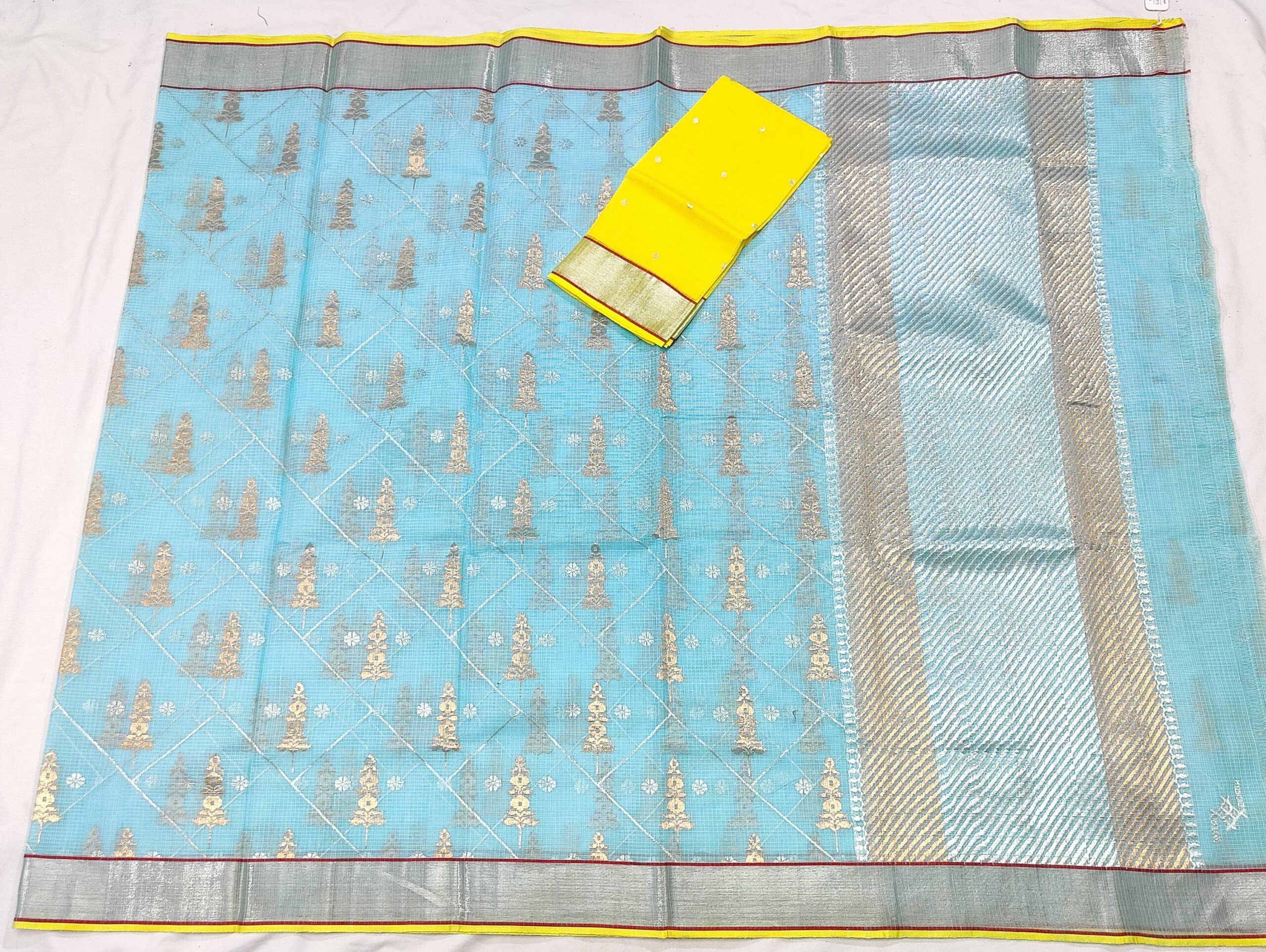 PURE ALL OVER JAAL ZARIKOTA HANDLOOM SAREE WITH BLOUSE B-69 - Image 4