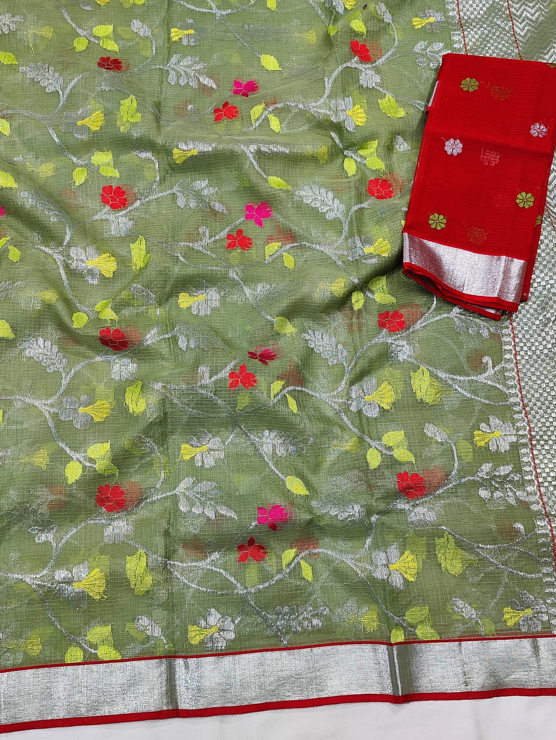 PURE ALL OVER JAAL ZARIKOTA HANDLOOM SAREE WITH BLOUSE B-12 - Image 2