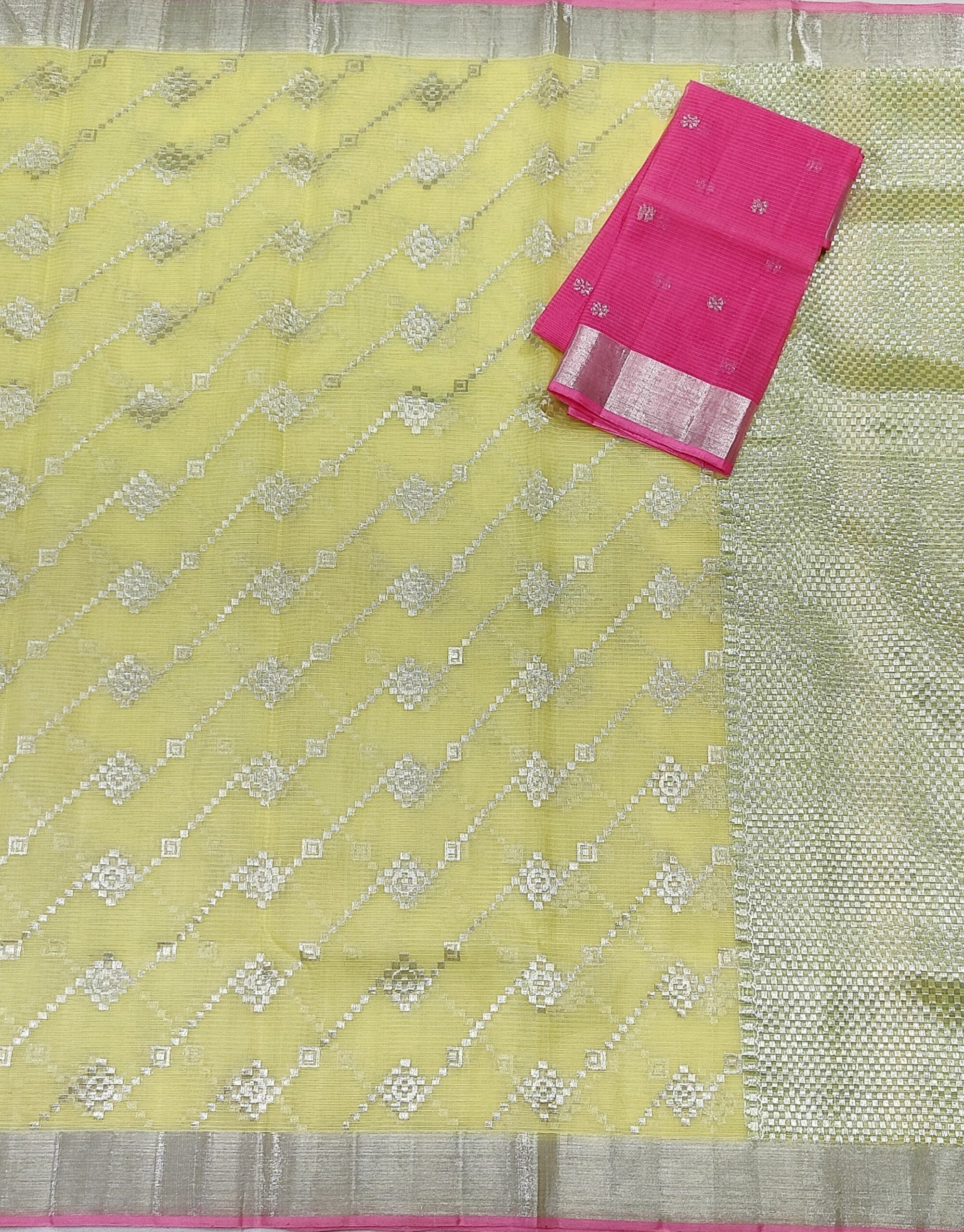PURE ALL OVER JAAL ZARIKOTA HANDLOOM SAREE WITH BLOUSE B-86 - Image 3