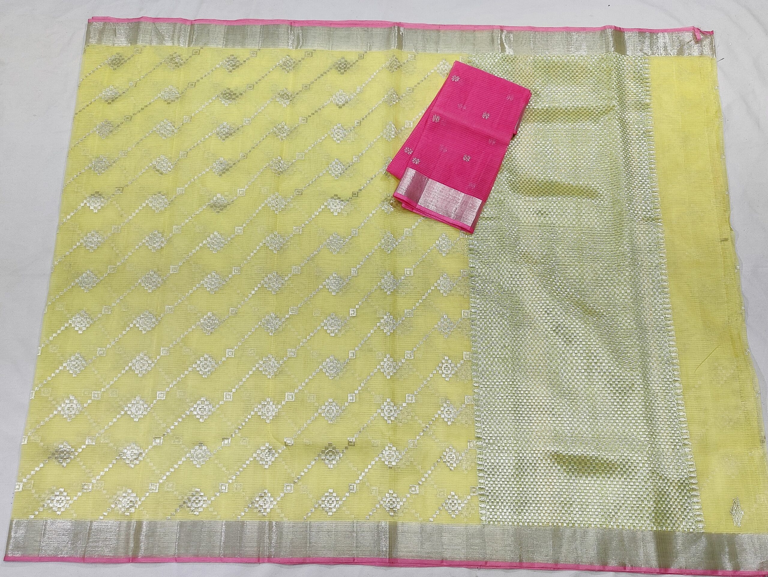 PURE ALL OVER JAAL ZARIKOTA HANDLOOM SAREE WITH BLOUSE B-86 - Image 4