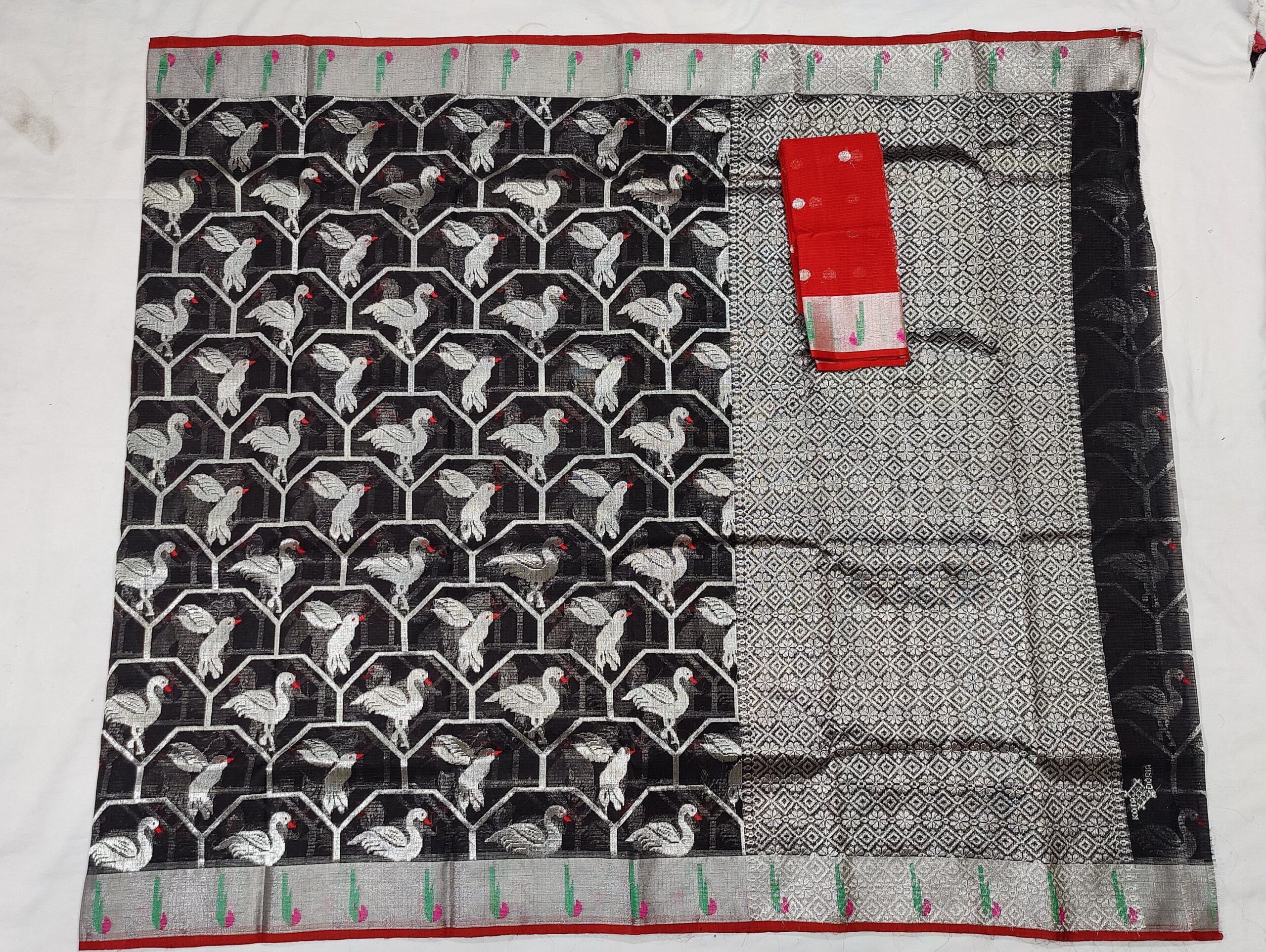 PURE ALL OVER JAAL ZARIKOTA HANDLOOM SAREE WITH BLOUSE B-33 - Image 4