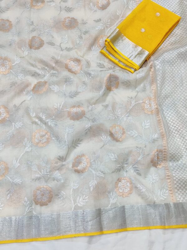 PURE ALL OVER JAAL ZARIKOTA HANDLOOM SAREE WITH BLOUSE B-31 - Image 2