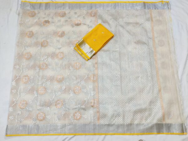 PURE ALL OVER JAAL ZARIKOTA HANDLOOM SAREE WITH BLOUSE B-31 - Image 4