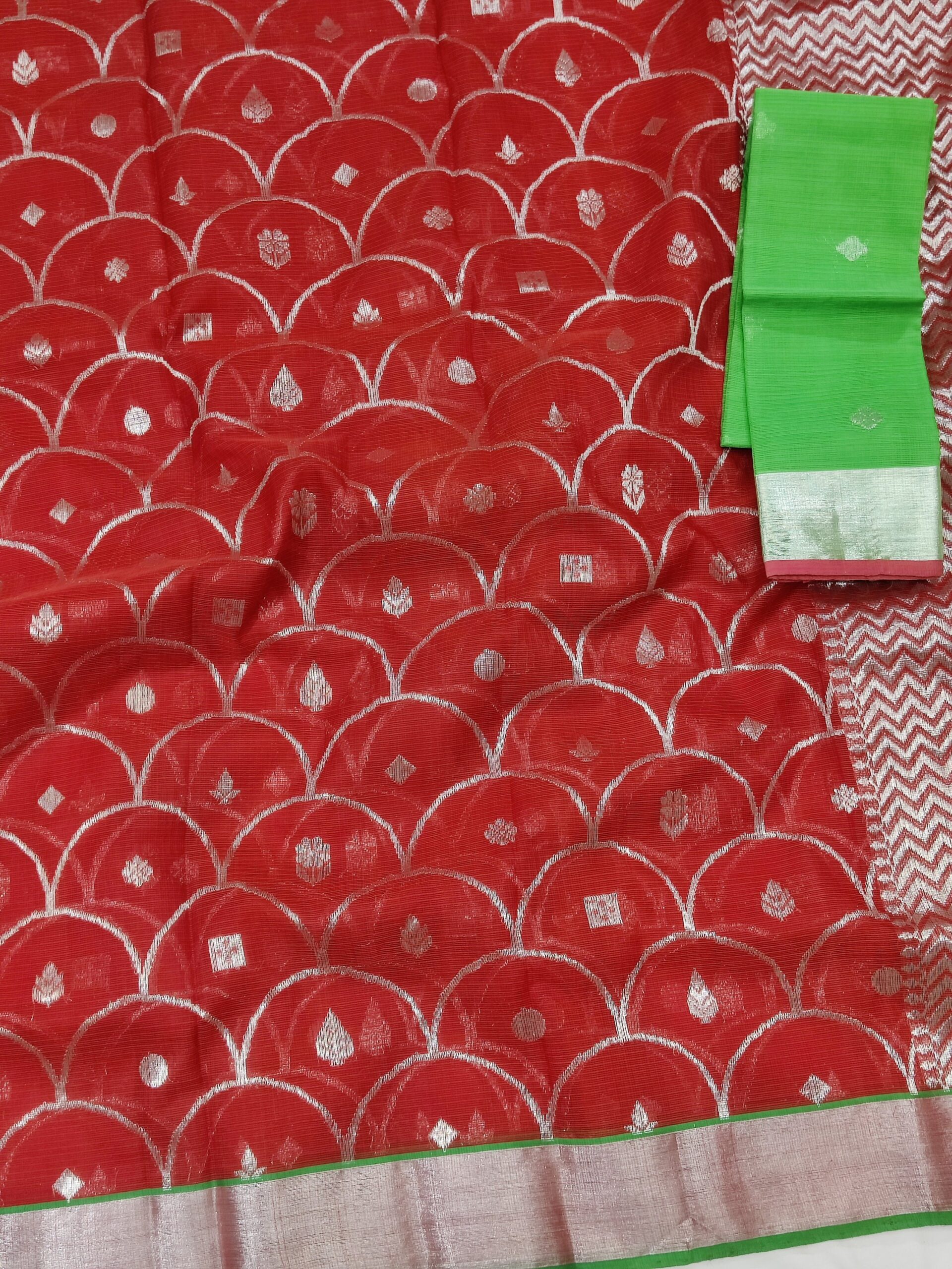 PURE ALL OVER JAAL ZARIKOTA HANDLOOM SAREE WITH BLOUSE B-47 - Image 2