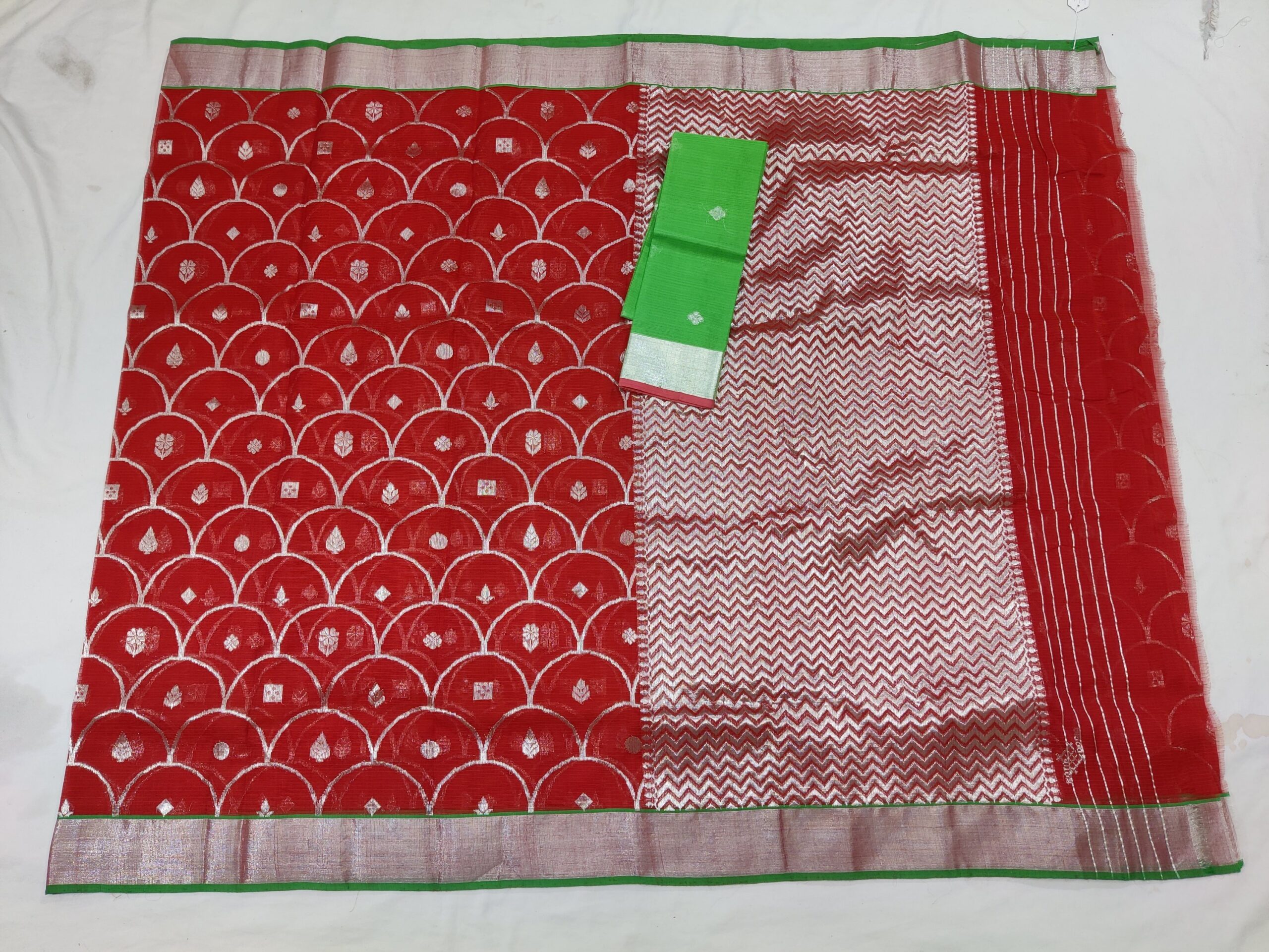 PURE ALL OVER JAAL ZARIKOTA HANDLOOM SAREE WITH BLOUSE B-47 - Image 4