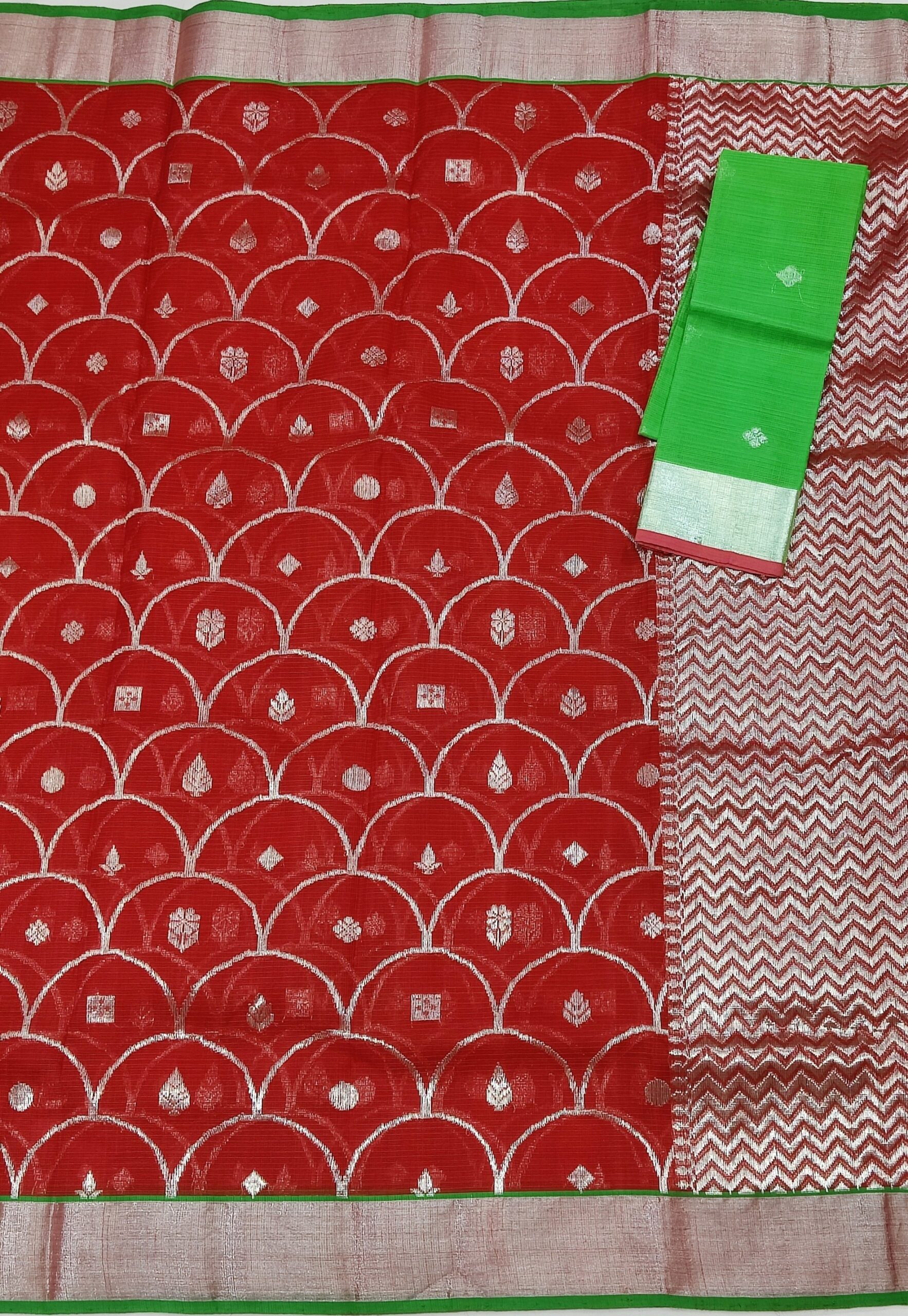 PURE ALL OVER JAAL ZARIKOTA HANDLOOM SAREE WITH BLOUSE B-47 - Image 3