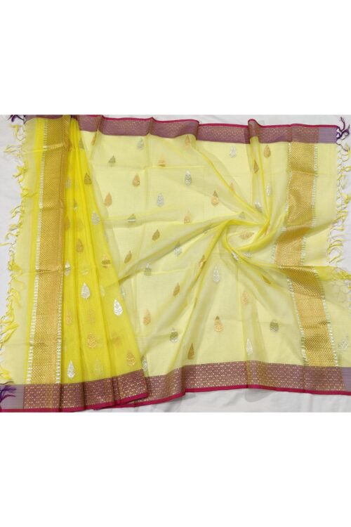 PURE KANCHI BORDER ZARIKOTA HANDLOOM DUPATTA D-1