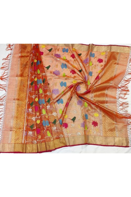 PURE GOLD TISSUE  ZARIKOTA HANDLOOM DUPATTA D-11