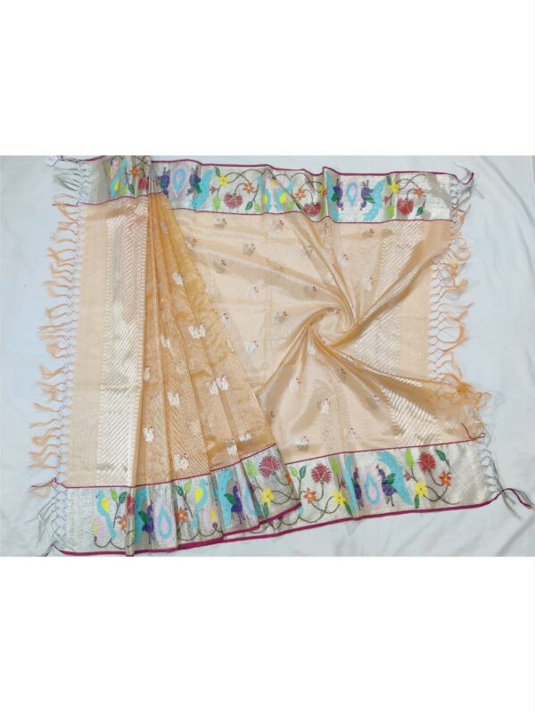 PURE SILVER TISSUE  ZARIKOTA HANDLOOM DUPATTA D-1