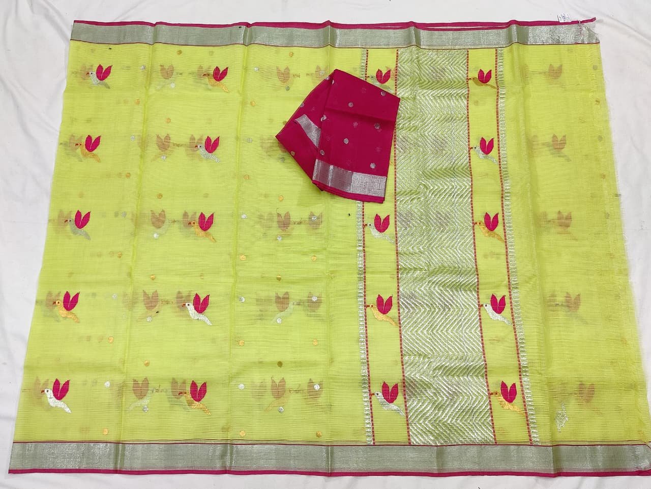 PURE ZARIKOTA HANDLOOM BUTA SAREE WITH BLOUSE B36 - Image 4