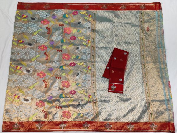 PURE GOLD DOUBLE TISSUE ZARIKOTA HANDLOOM SAREE T-44 - Image 4
