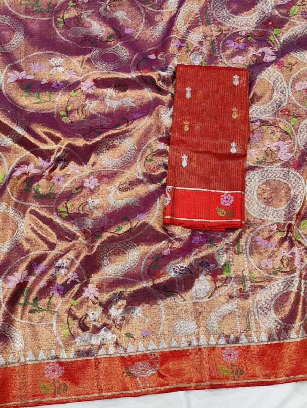 PURE GOLD DOUBLE TISSUE ZARIKOTA HANDLOOM SAREE T-32 - Image 2