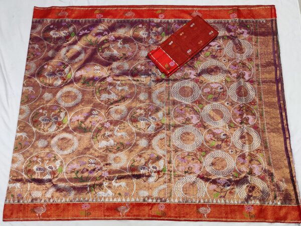 PURE GOLD DOUBLE TISSUE ZARIKOTA HANDLOOM SAREE T-32 - Image 4