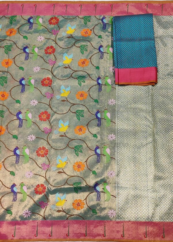 PURE GOLD DOUBLE TISSUE ZARIKOTA HANDLOOM SAREE T-16 - Image 3