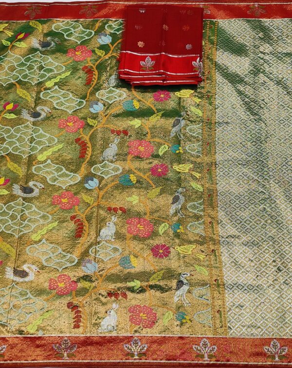 PURE GOLD DOUBLE TISSUE ZARIKOTA HANDLOOM SAREE T-13 - Image 3