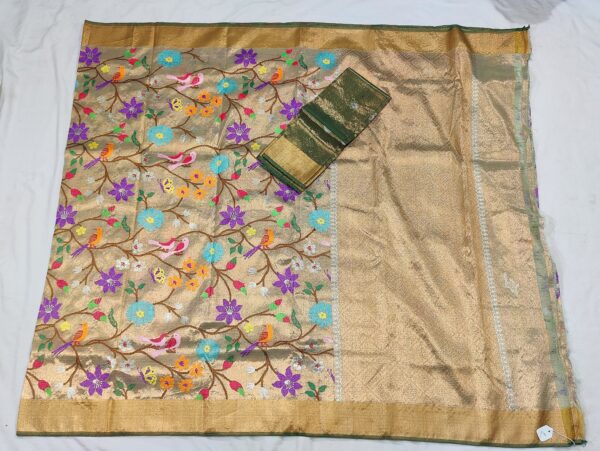 PURE GOLD DOUBLE TISSUE ZARIKOTA HANDLOOM SAREE T-9 - Image 4