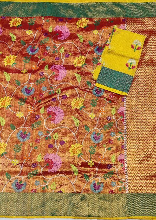 PURE GOLD DOUBLE TISSUE ZARIKOTA HANDLOOM SAREE_lT-7 - Image 3