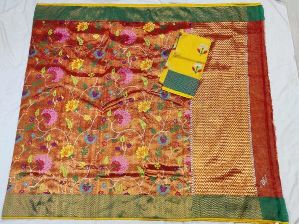 PURE GOLD DOUBLE TISSUE ZARIKOTA HANDLOOM SAREE_lT-7 - Image 4