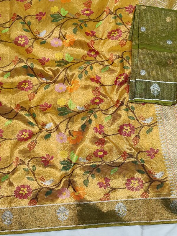 PURE GOLD DOUBLE TISSUE ZARIKOTA HANDLOOM SAREE T-6 - Image 2