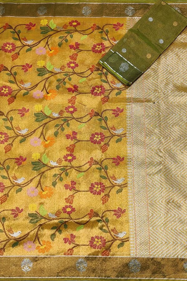 PURE GOLD DOUBLE TISSUE ZARIKOTA HANDLOOM SAREE T-6 - Image 3