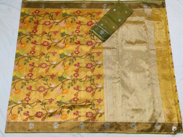 PURE GOLD DOUBLE TISSUE ZARIKOTA HANDLOOM SAREE T-6 - Image 4