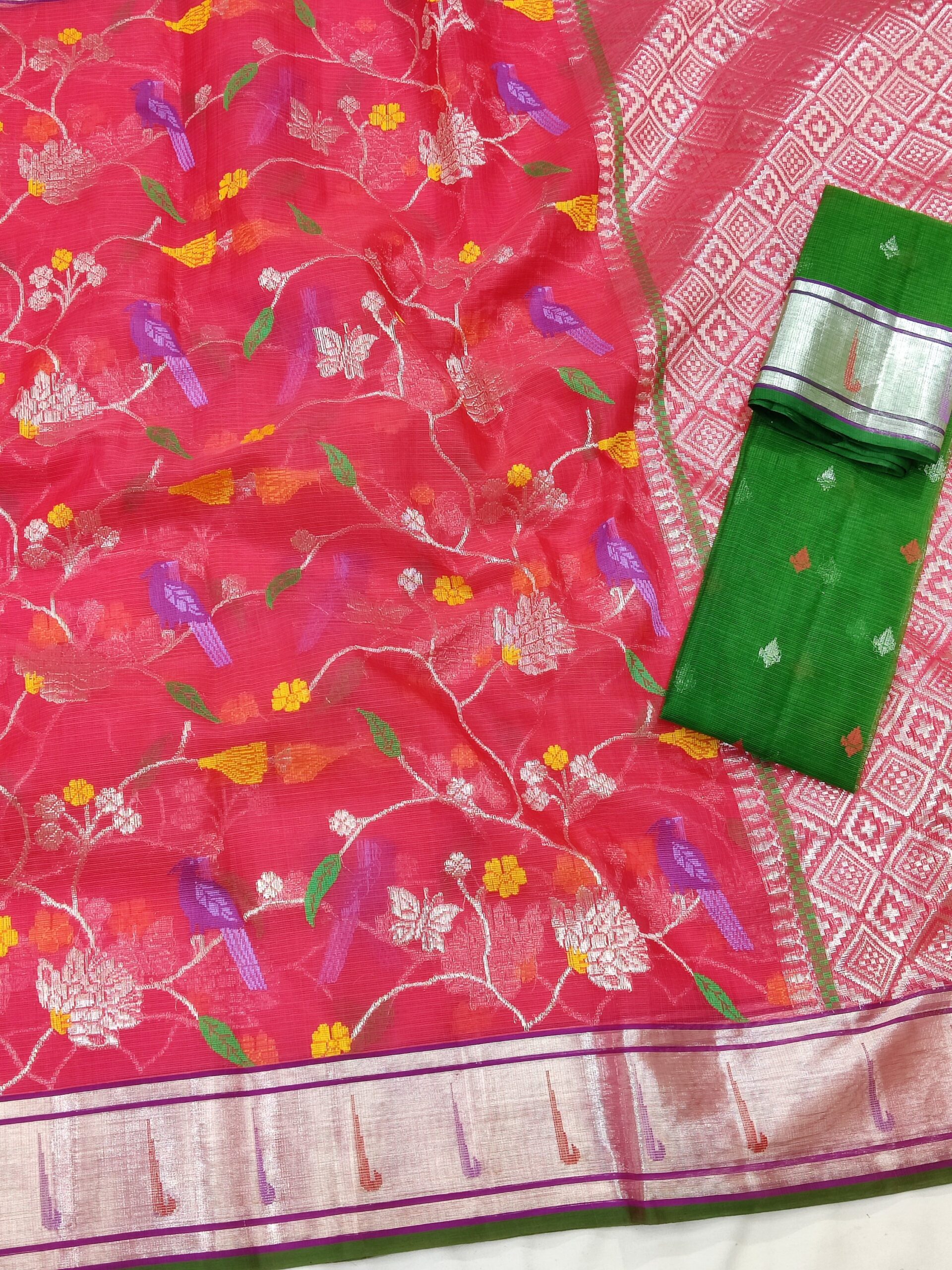 PURE ALL OVER JAAL ZARIKOTA HANDLOOM SAREE WITH BLOUSE B-90 - Image 2