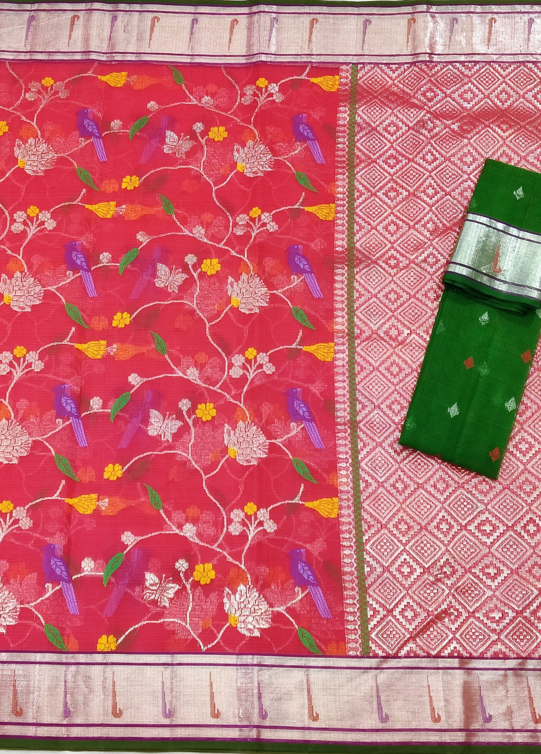 PURE ALL OVER JAAL ZARIKOTA HANDLOOM SAREE WITH BLOUSE B-90 - Image 3