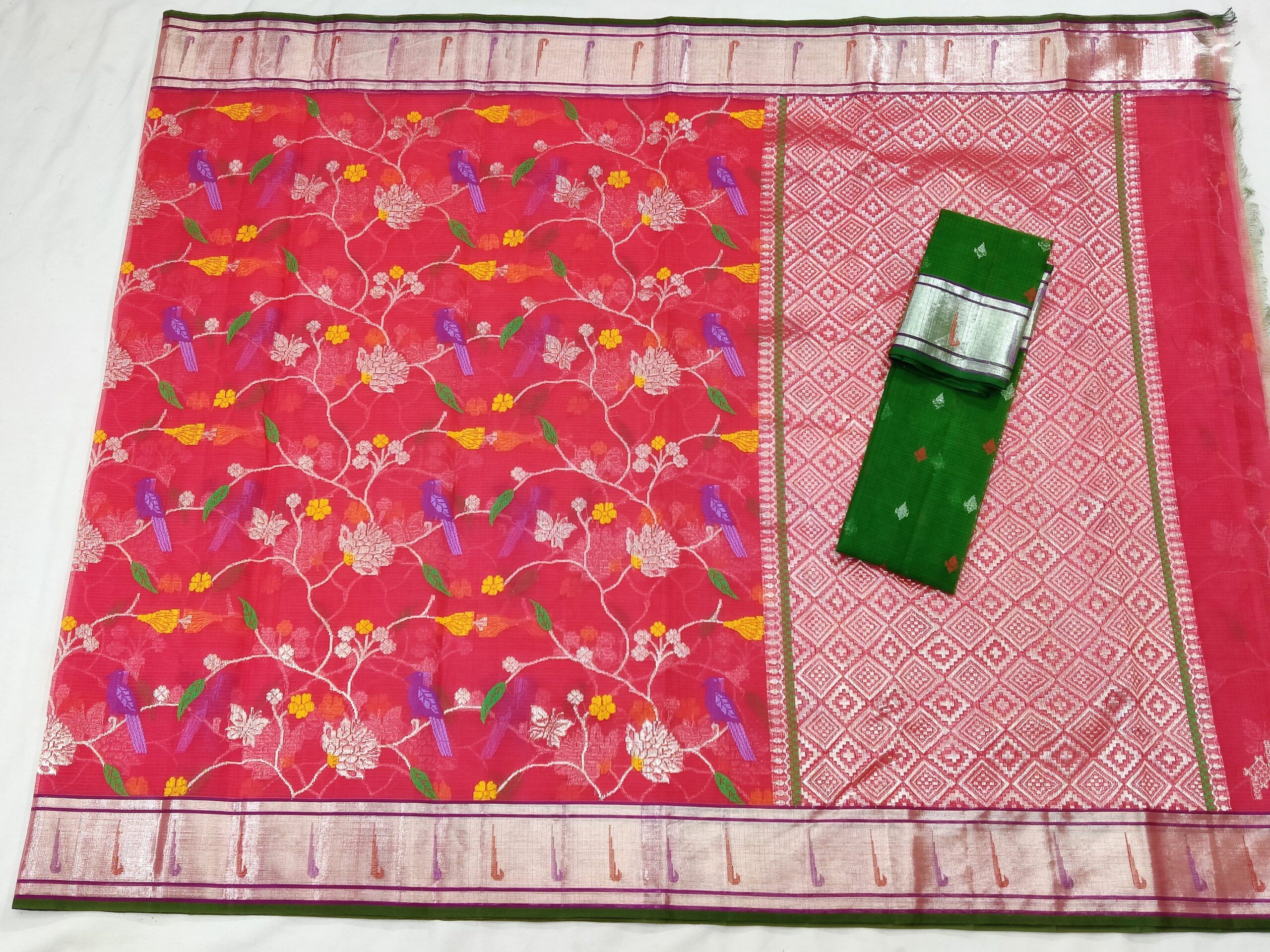 PURE ALL OVER JAAL ZARIKOTA HANDLOOM SAREE WITH BLOUSE B-90 - Image 4