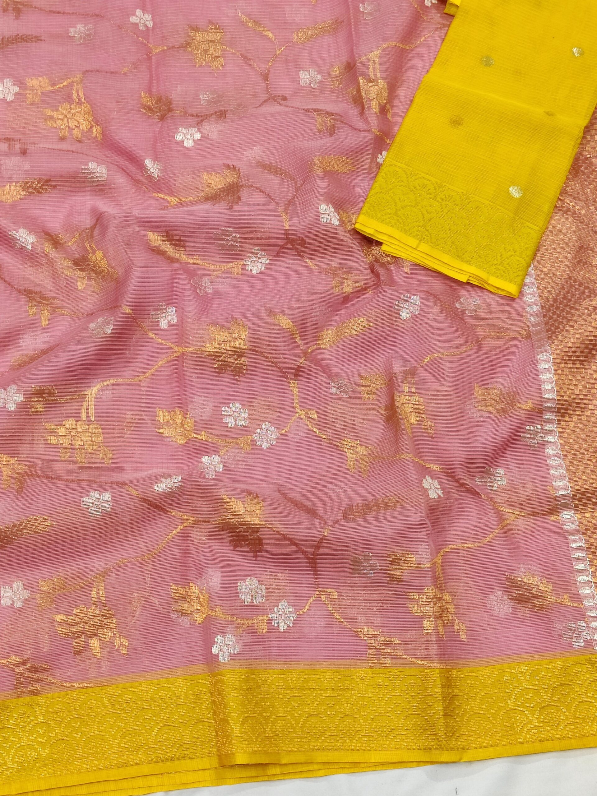 PURE ALL OVER JAAL ZARIKOTA HANDLOOM SAREE WITH BLOUSE B-15 - Image 2
