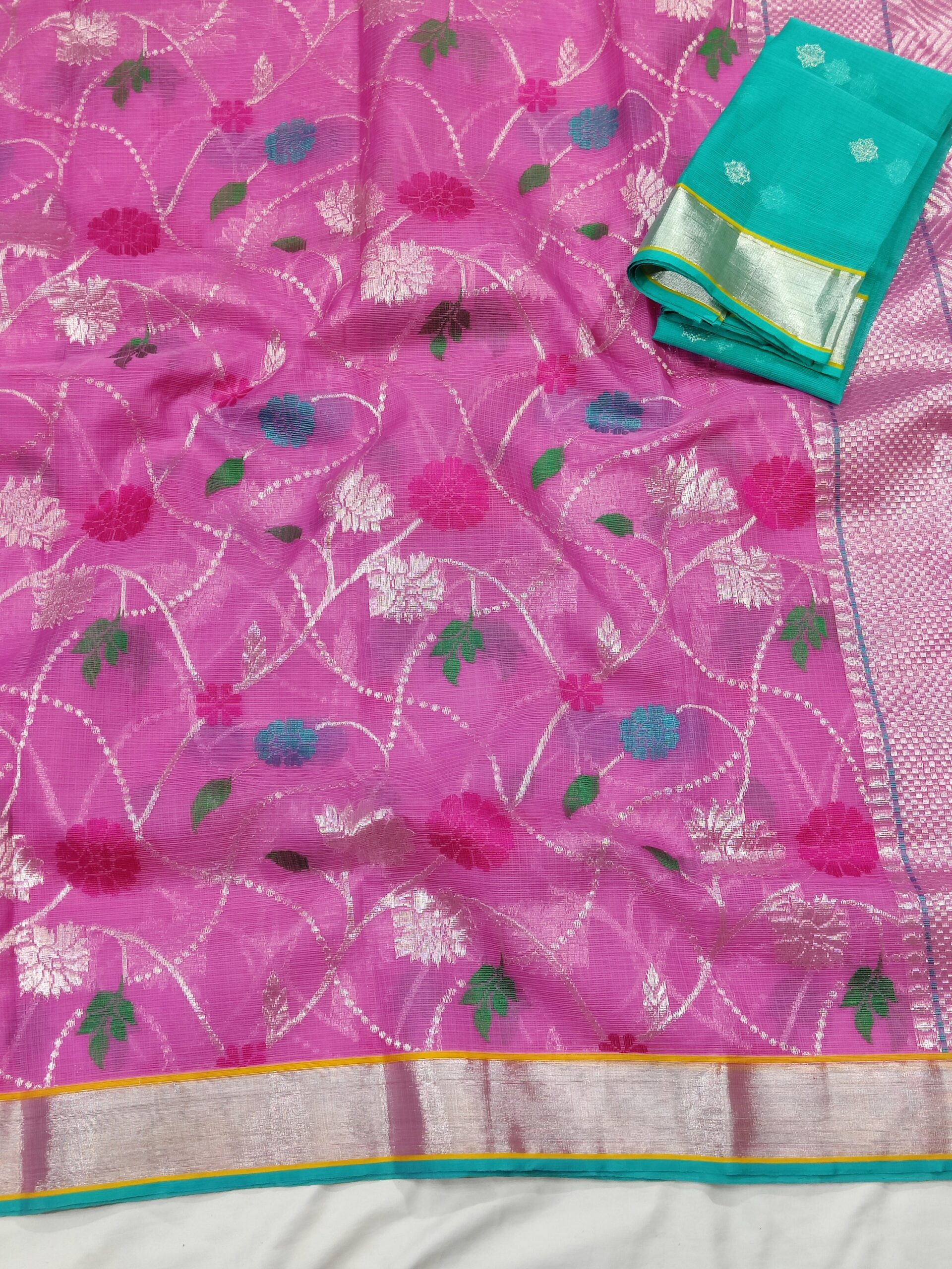 PURE ALL OVER JAAL ZARIKOTA HANDLOOM SAREE WITH BLOUSE B-85 - Image 2