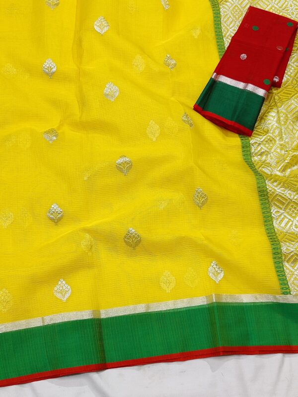 PURE ZARIKOTA HANDLOOM BUTA SAREE WITH BLOUSE B15 - Image 2