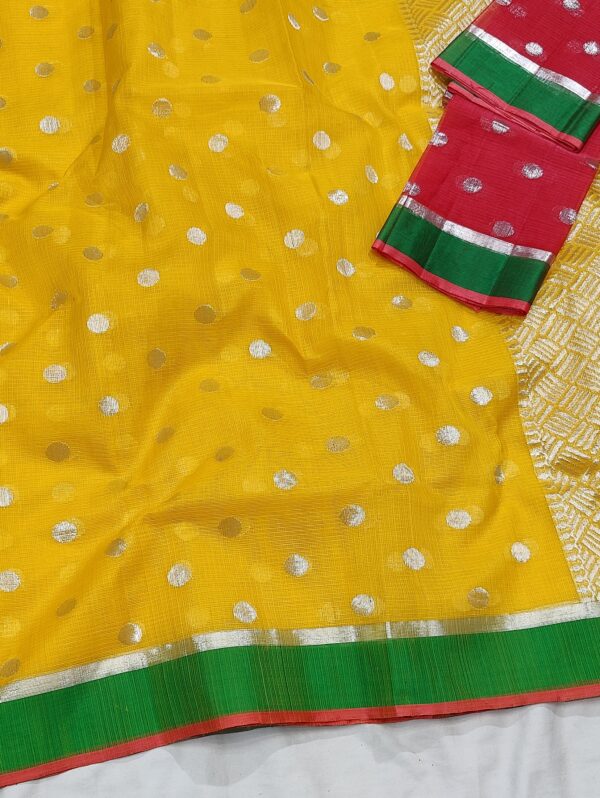 PURE ZARIKOTA HANDLOOM BUTA SAREE WITH BLOUSE B39 - Image 2