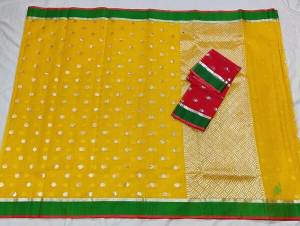 PURE ZARIKOTA HANDLOOM BUTA SAREE WITH BLOUSE B39 - Image 4