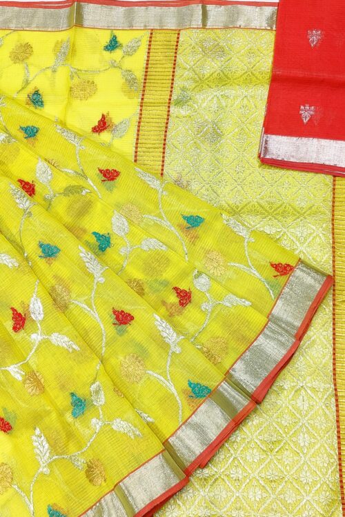 PURE ALL OVER JAAL ZARIKOTA HANDLOOM SAREE WITH BLOUSE B-3
