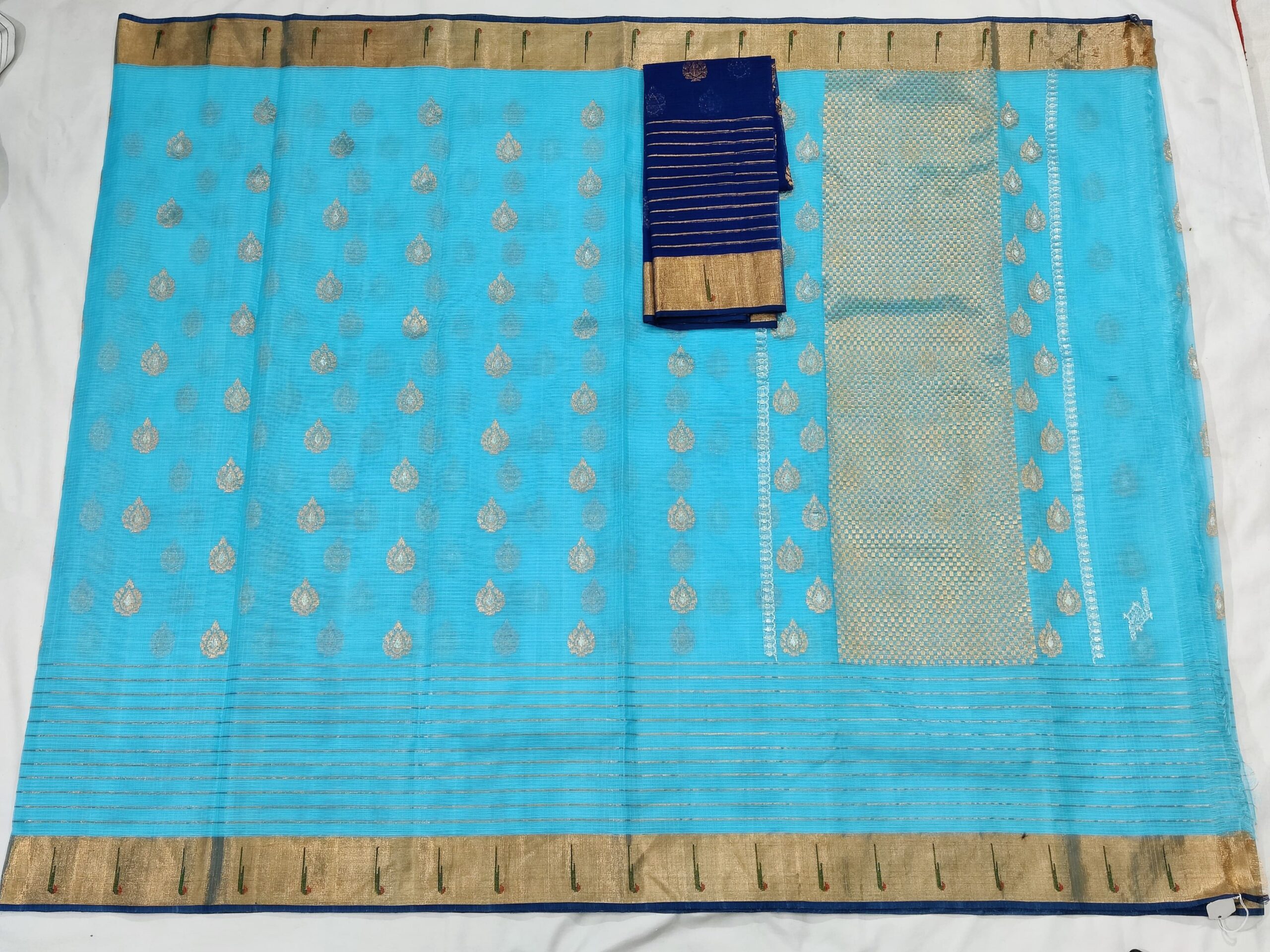 PURE ZARIKOTA HANDLOOM BUTA SAREE WITH BLOUSE B84 - Image 4