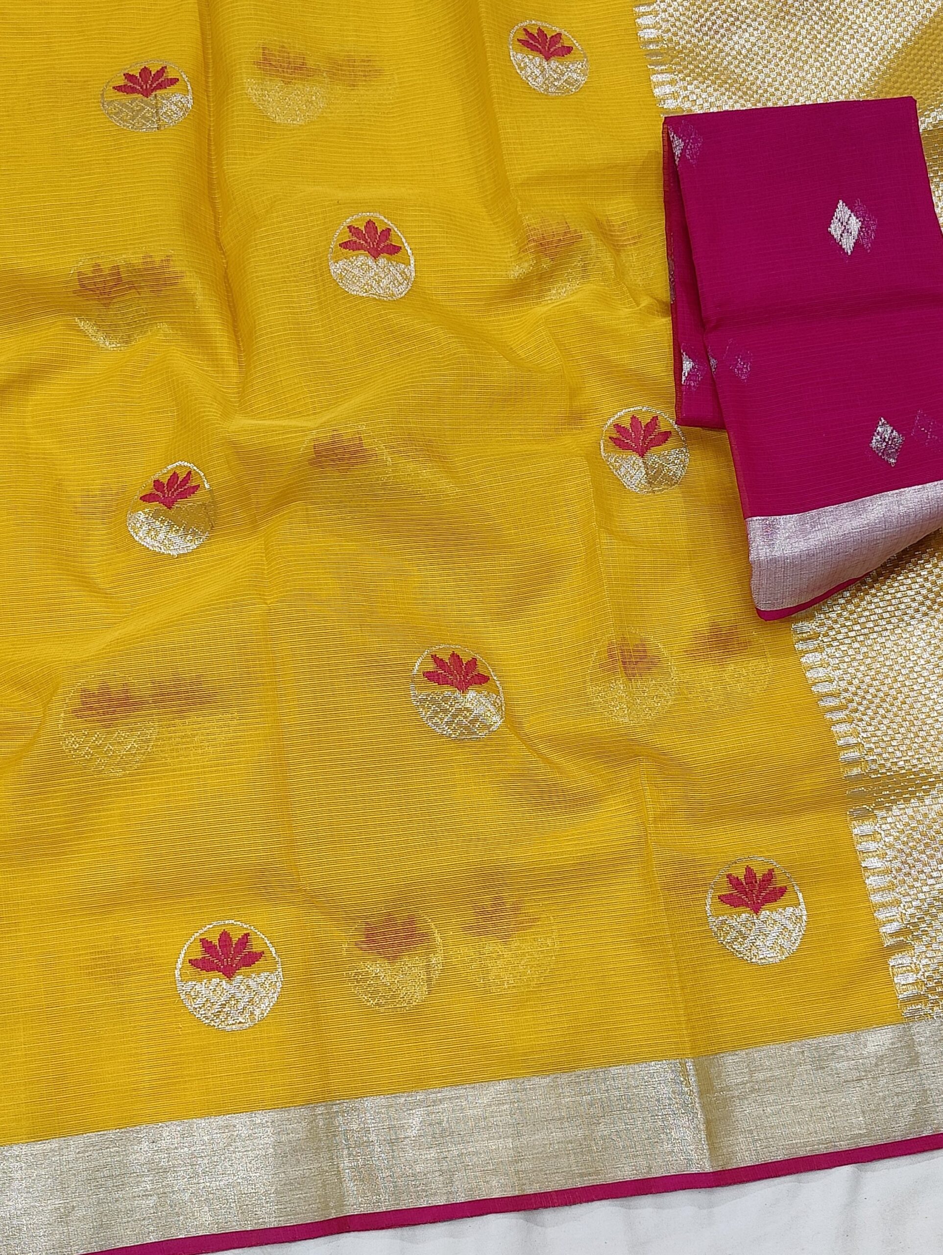 PURE ZARIKOTA HANDLOOM BUTA SAREE WITH BLOUSE B26 - Image 2