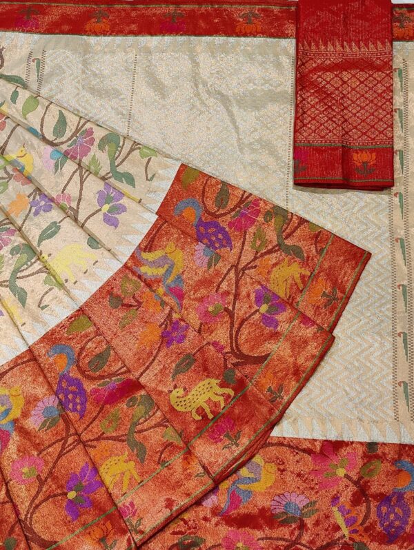 PURE SILK PAITHANI ZARIKOTA HANDLOOM SAREE WITH BLOUSE