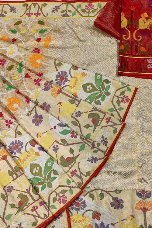 PURE GOLD DOUBLE TISSUE ZARIKOTA HANDLOOM SAREE T-43