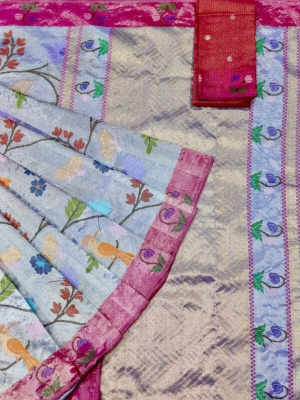 PURE SILVER DOUBLE TISSUE ZARIKOTA HANDLOOM SAREE